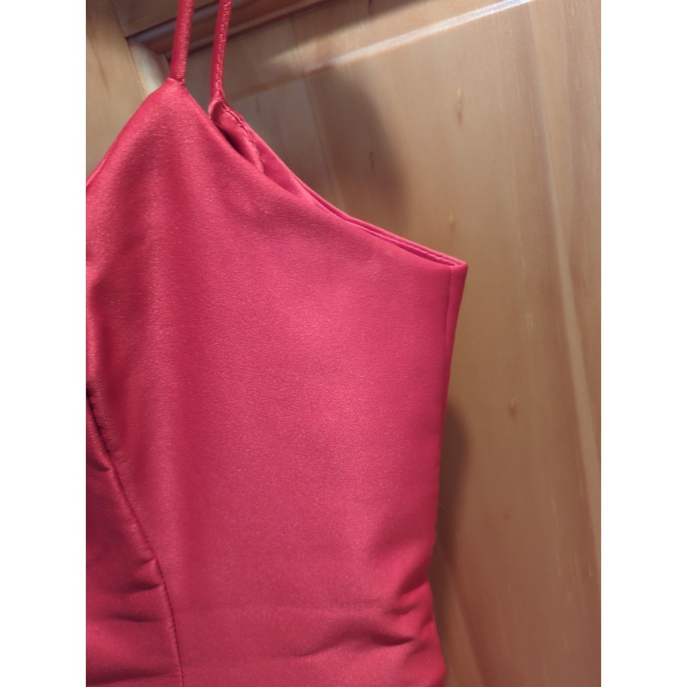 Vintage Loralie Party Prom Dress Size 8 Red Silk With Red‎ & Black Feathers - Picture 16 of 16